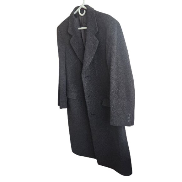 Maitland Of England-VTG-Wool/Cashmere-Charcoal Gray OverCoat-L-Old Money-Flawed - Picture 13 of 13